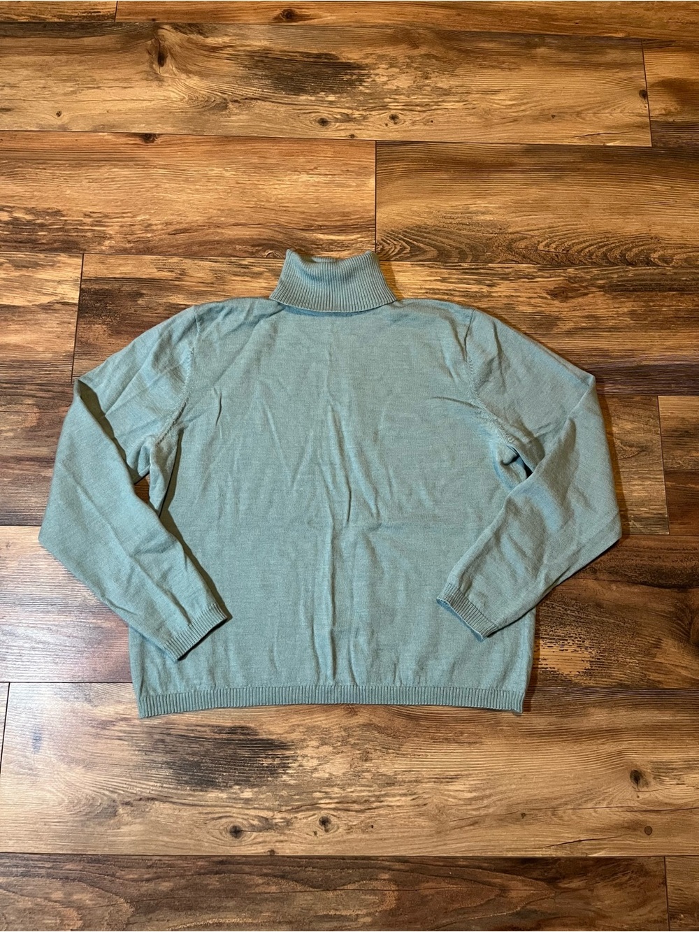 Vtg 80s Pendleton Womens XL Merino Wool Turtleneck Sweater Blue Green Teal
